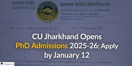 CU Jharkhand Opens PhD Admissions 2025